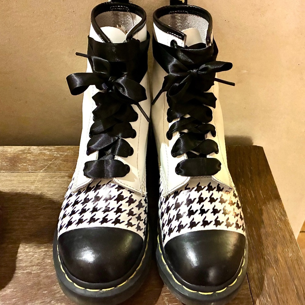 Classics Collide: Custom Houndstooth Doc Martens - image 1